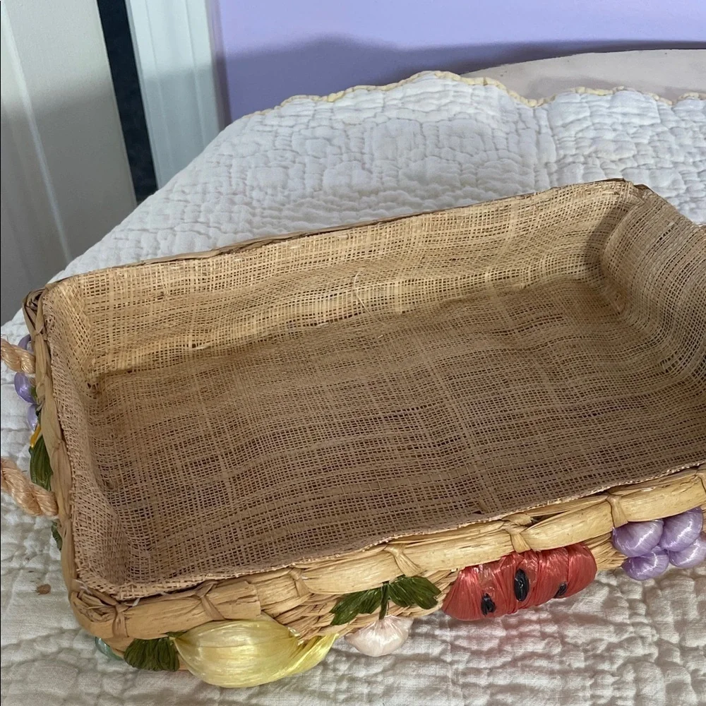 Woven Basket with Fruit Accents